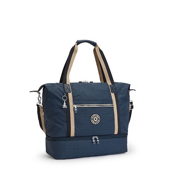 Kipling Art M Weekender Printed Tote Tassen Blauw | NL 1456BE